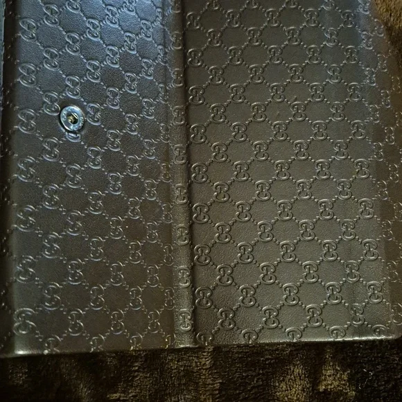 Authentic  Gucci G Logos /Brown Embossed Pattern      Case Only! - Picture 7 of 8